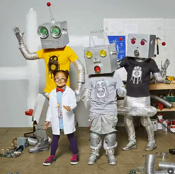 Custom fabricated robot costumes and character props for branded event or campaign
