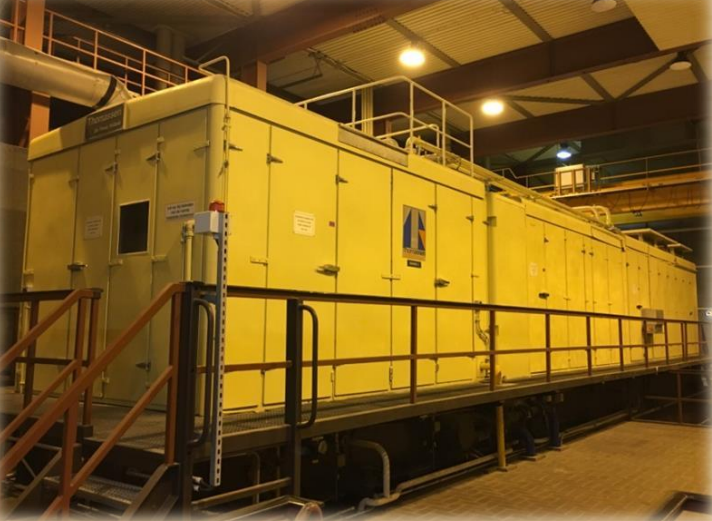 Representative image of GE Frame 5N turbine enclosure; representative installation; not the specific unit offered.