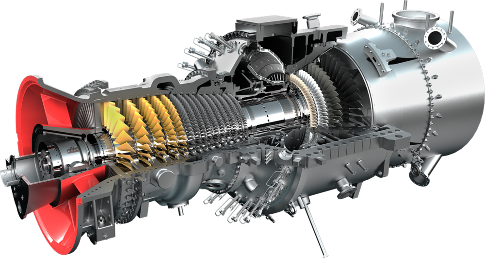 Representative image of Ansaldo AE64.3A family turbine; exact A64 configuration to be confirmed; not the specific unit offered.