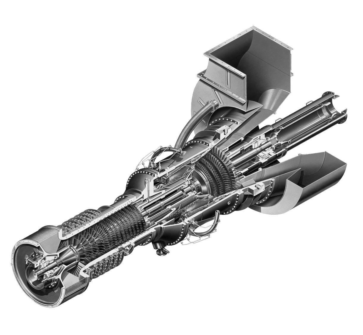 Representative image of Solar Mars 100 family turbine cutaway; not the specific unit offered.