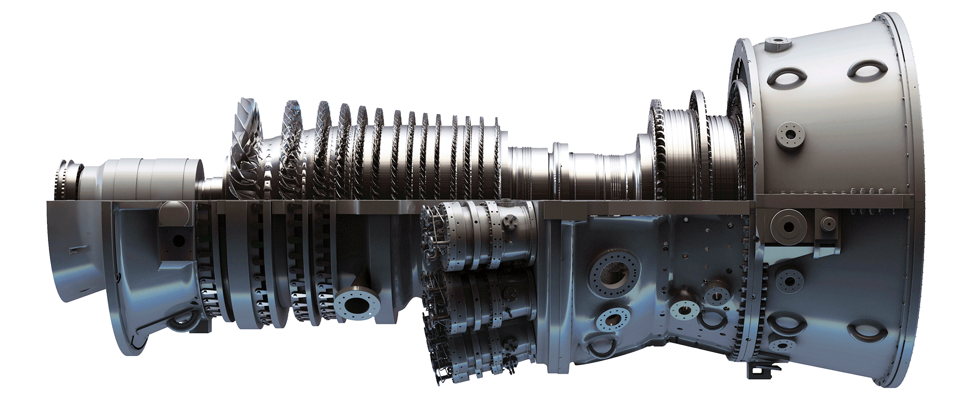 Representative image of GE 7F family turbine; version may differ; not the specific unit offered.