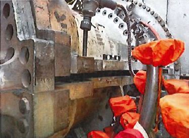 Representative image of Westinghouse W251B turbine during maintenance; package configuration may differ; not the specific unit offered.