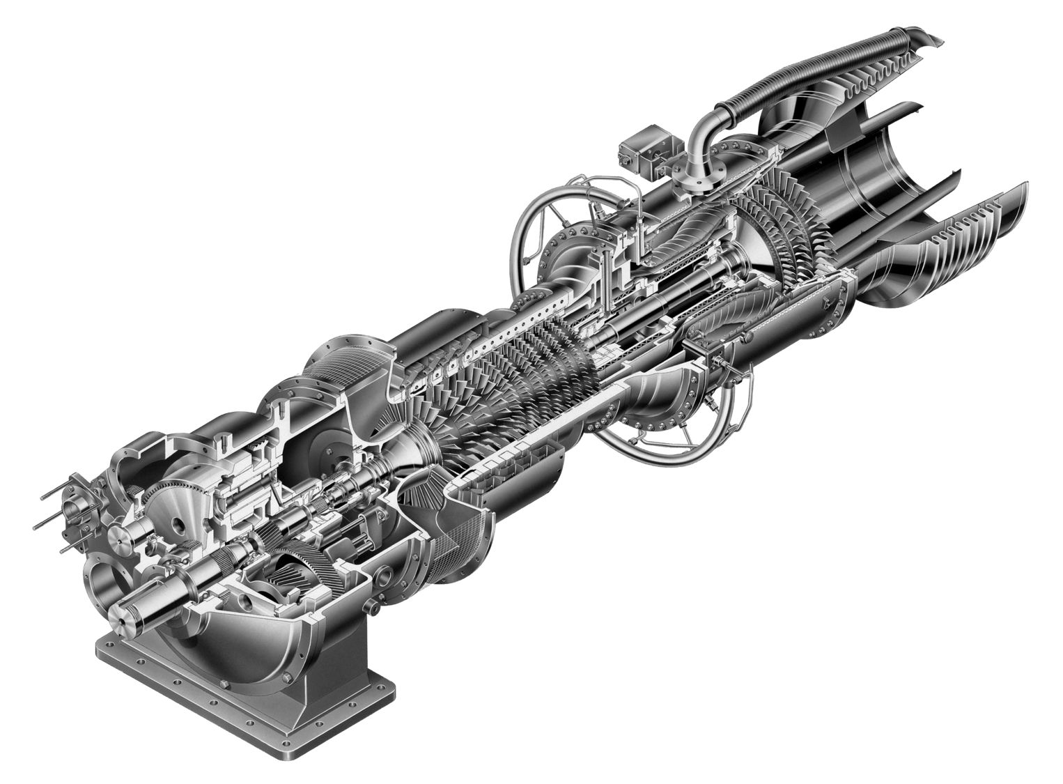 Representative image of Solar Taurus 60 family turbine cutaway; rating and configuration may differ; not the specific unit offered.