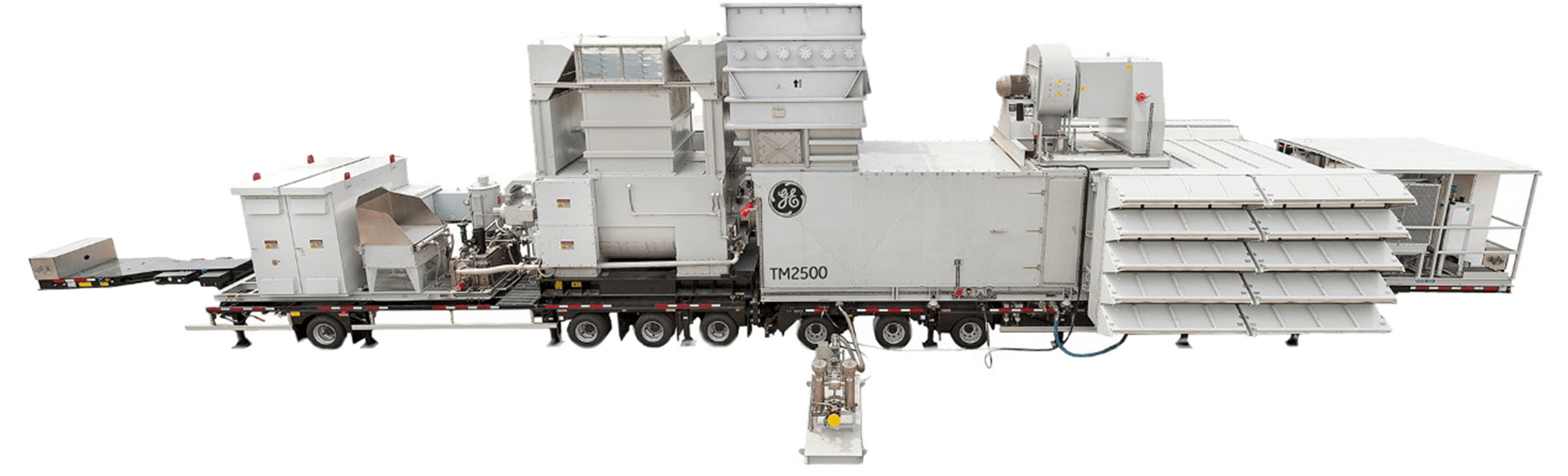 Representative image of GE TM2500 family mobile package; generation may differ; not the specific unit offered.