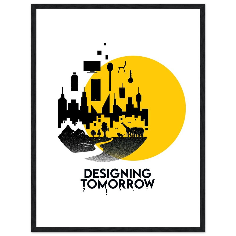 Stuff vs. Nature - Premium Matte Paper Wooden Framed Poster