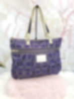 COACH POPPY SIGNATURE METALLIC GLAM TOTE