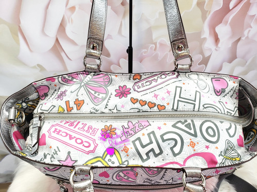 バッグ Coach Poppy Patchwork Butterfly Toto Bag COACH POPPY BANDANA BUTTERFLY XL MULTIFUNCTION TOTE