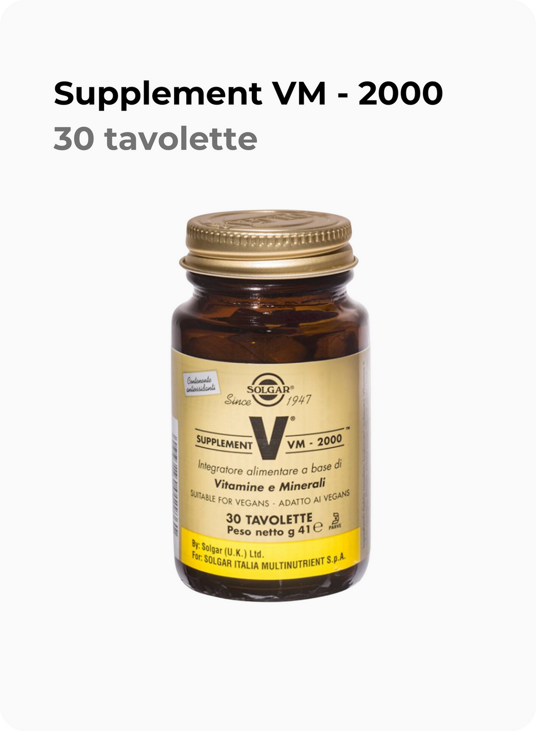 Supplement VM - 2000 30 tavolette