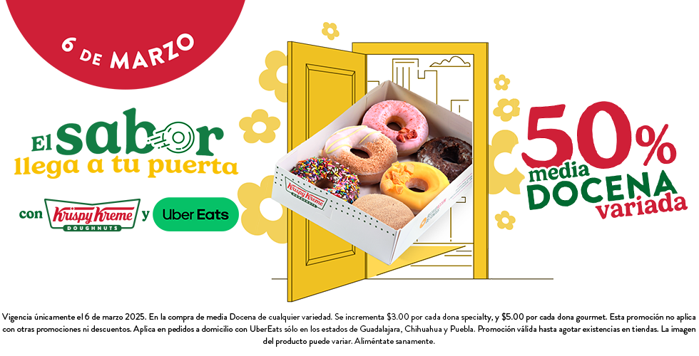 Krispy Kreme y Uber Eats traen la media Docena Select a precio especial