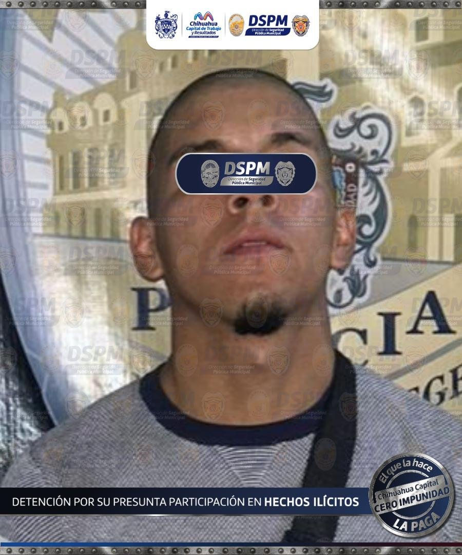 Sujeto portaba celular que le había robado a un ciudadano en el centro de Chihuahua días antes; municipales lo detienen