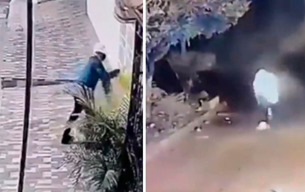 Video: se prende fuego al intentar quemar un negocio