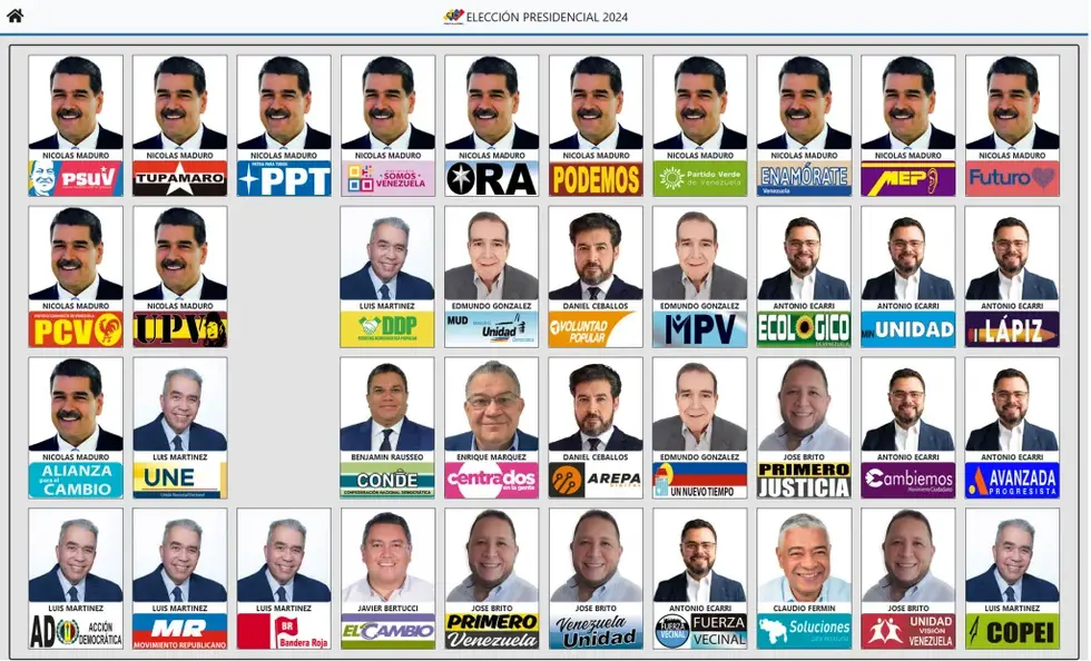 Así será el tarjetón con el que los venezolanos elegirán nuevo presidente para los próximos seis años: Maduro aparece 13 veces