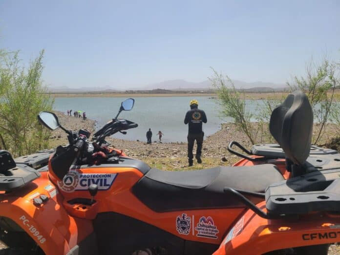 Rescate acuático en la Presa Chihuahua y retiros preventivos en cuerpos de agua durante operativo de Semana Santa