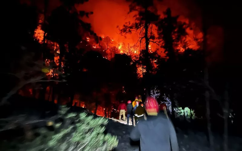 Voluntarios sofocan incendio en Barrancas del Cobre