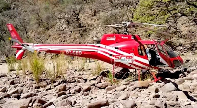 Cayó helicóptero minero en San Bernardo: frontera con Chihuahua
