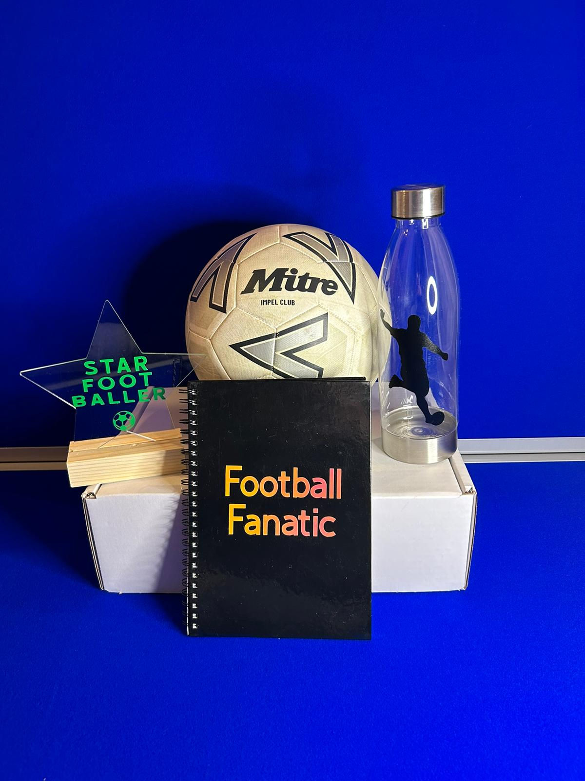 Football gift box with male silhouette