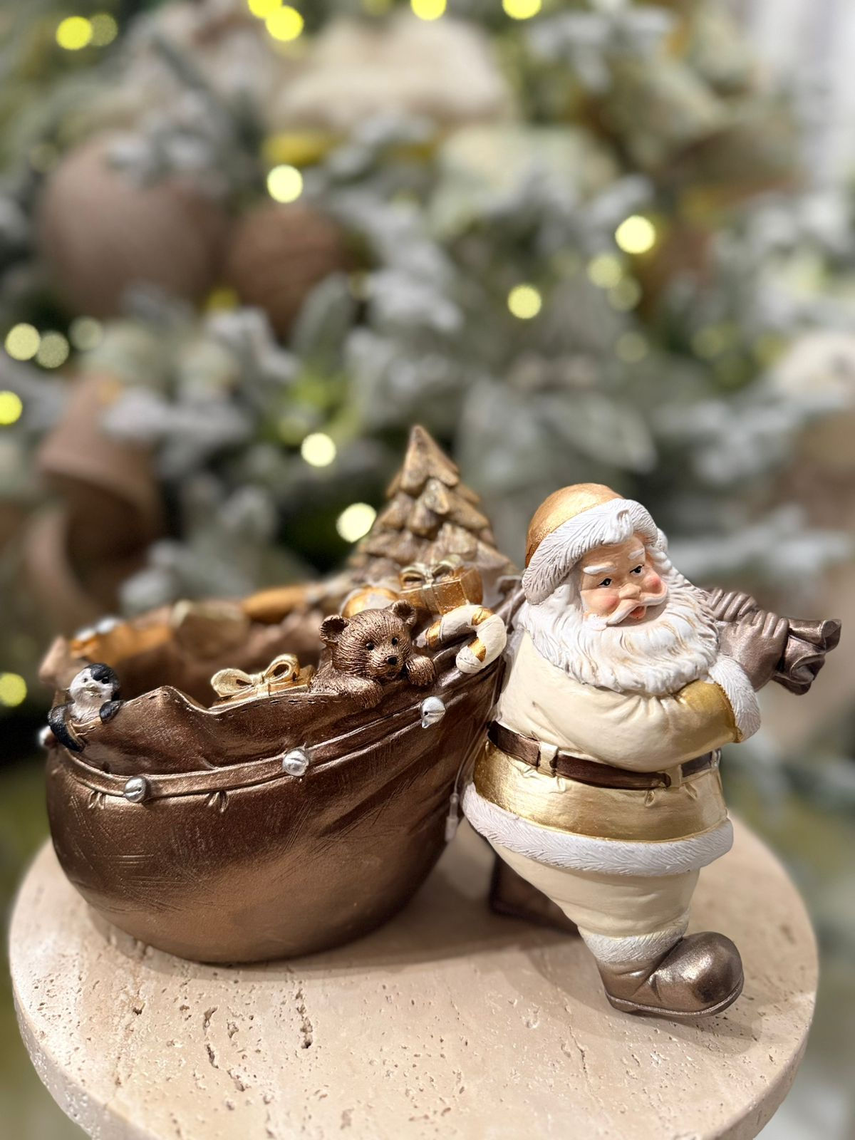 PAPAI NOEL C/PRESENTES (DOURADO/OFF) - 1 UN