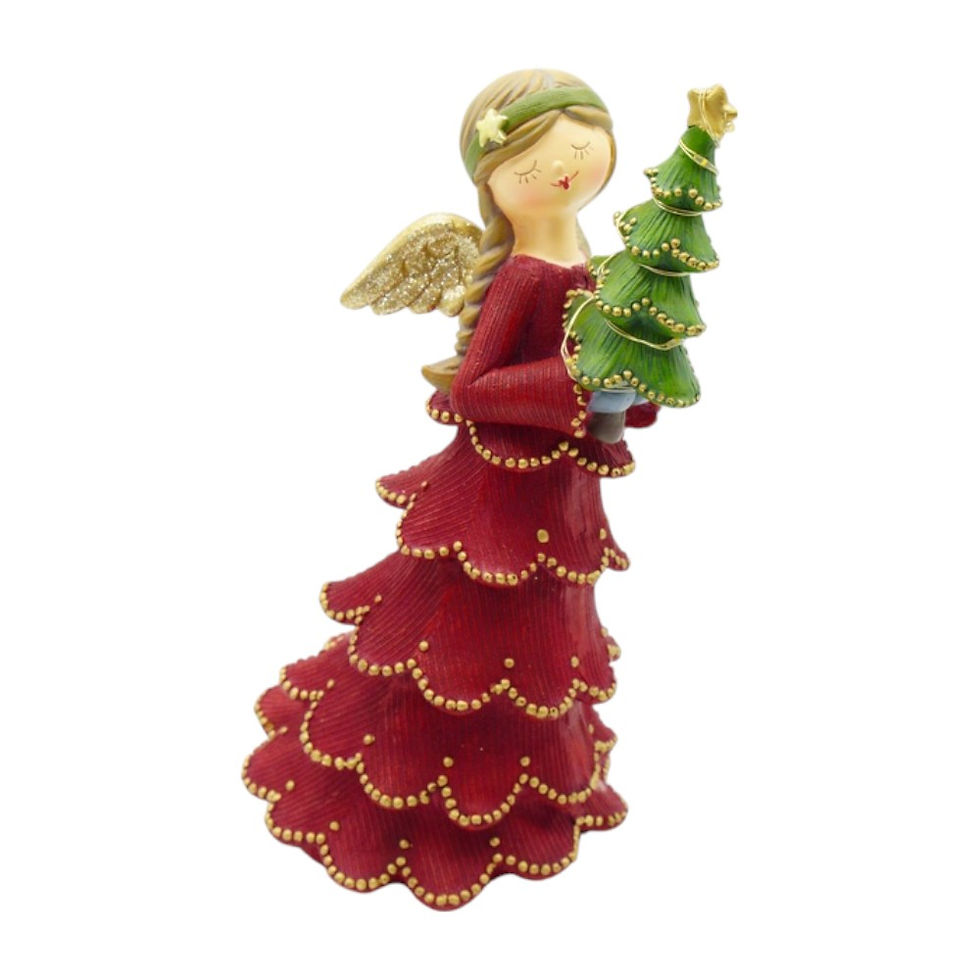 Miniatura: ANJO RESINA C/LED (VERMELHO) 23cm - 1 UN