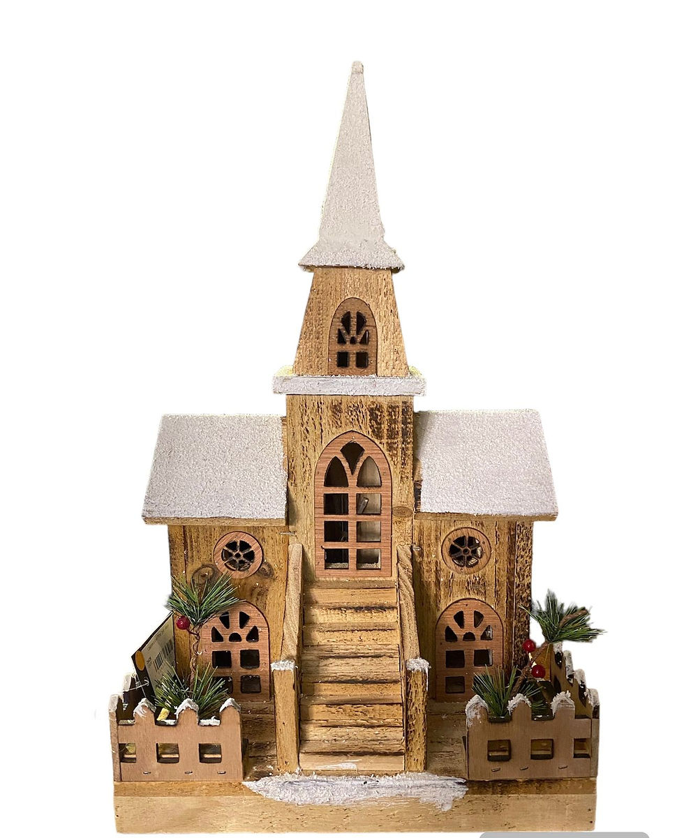 Miniatura: CASINHA DECORATIVA C/LED MADEIRA (BRANCO) - 1UN