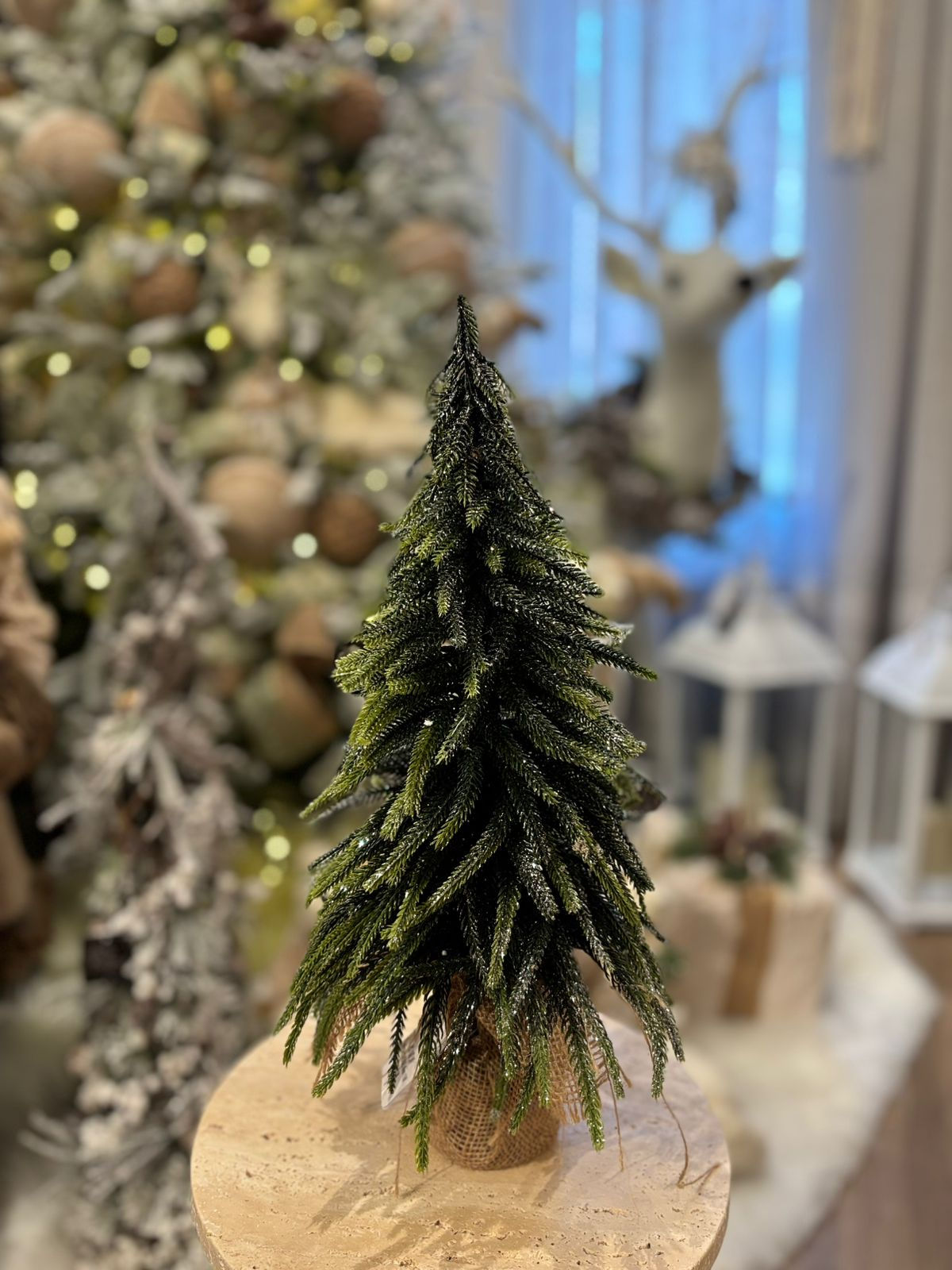 MINI ARVORE  (VERDE/PRATA) 45cm  1 UN