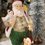 Miniatura: PAPAI NOEL RESINA C/GALINHA E PORCO (VERDE/BEGE) 23cm - 1 UN