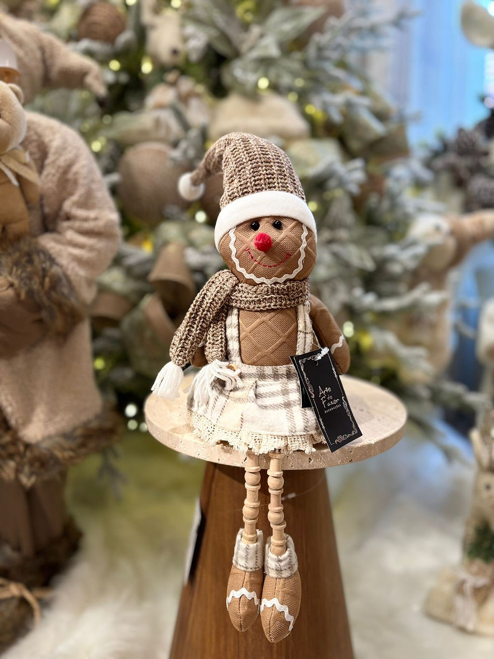 Miniatura: BONECO GINGERBREAD SENTADO (BEGE) 45cm - 1UN