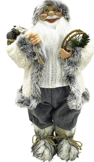 Miniatura: PAPAI NOEL EM PE (CINZA/BRANCO) - 1UN