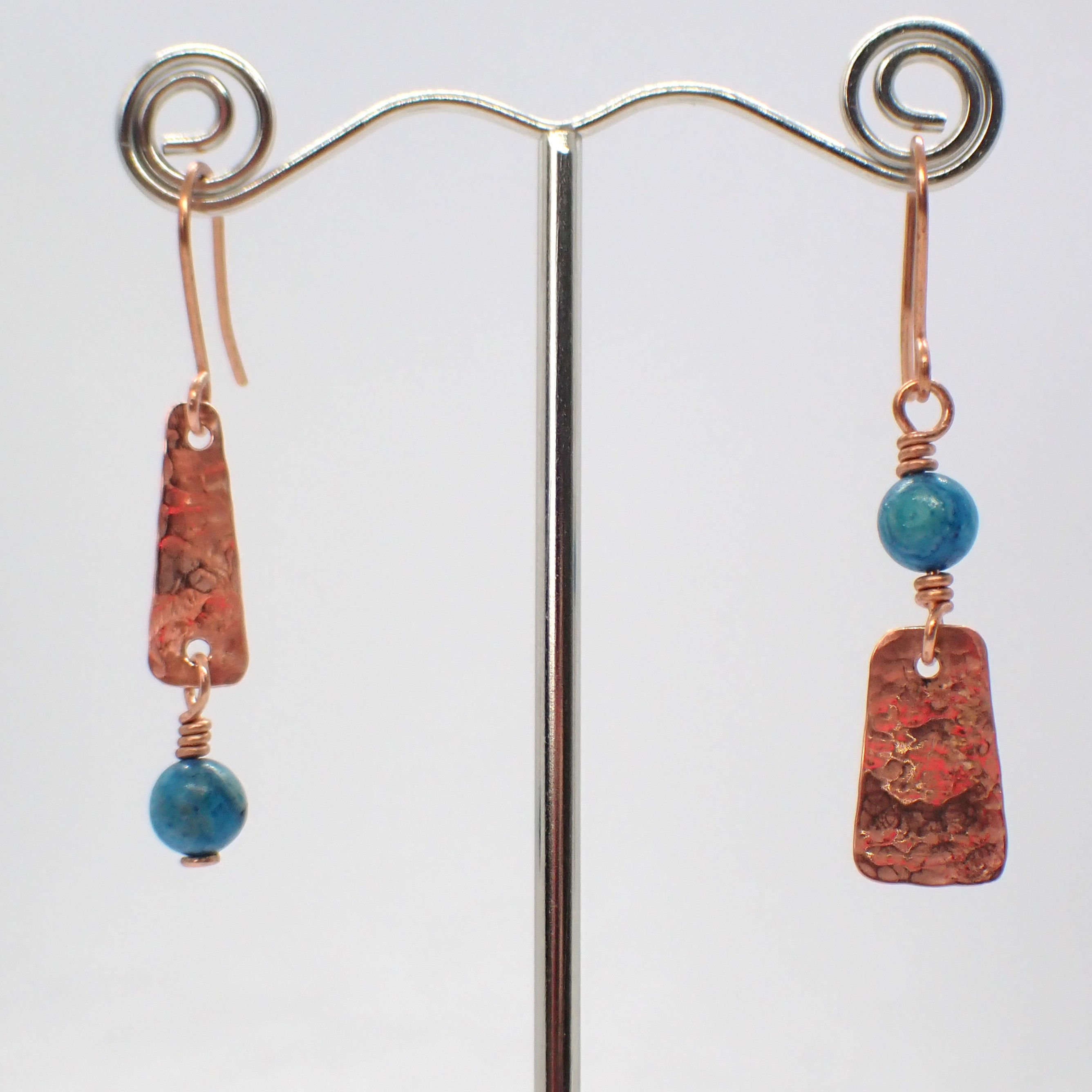 Asymmetric Triangular Gemstone Earrings