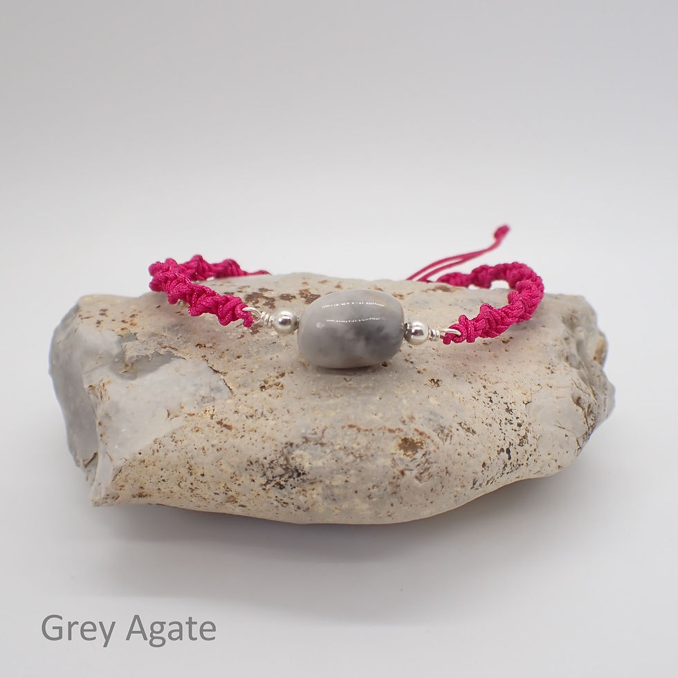 Gemstone Bead Bar Macrame Bracelet