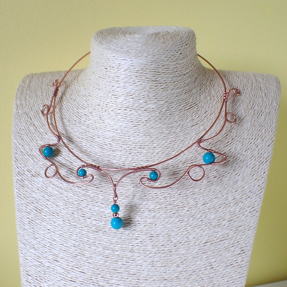 Freeform Elven-inspired Copper Collar (Fantasy, choker, circlet)