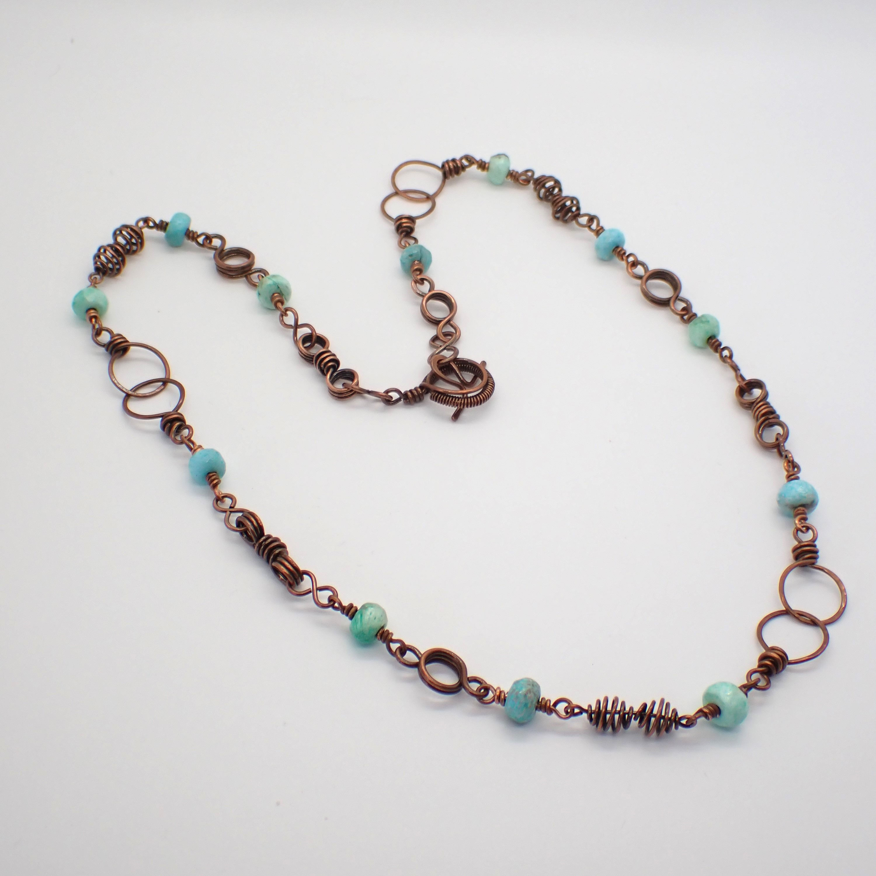 Scolecite Copper Link Necklace