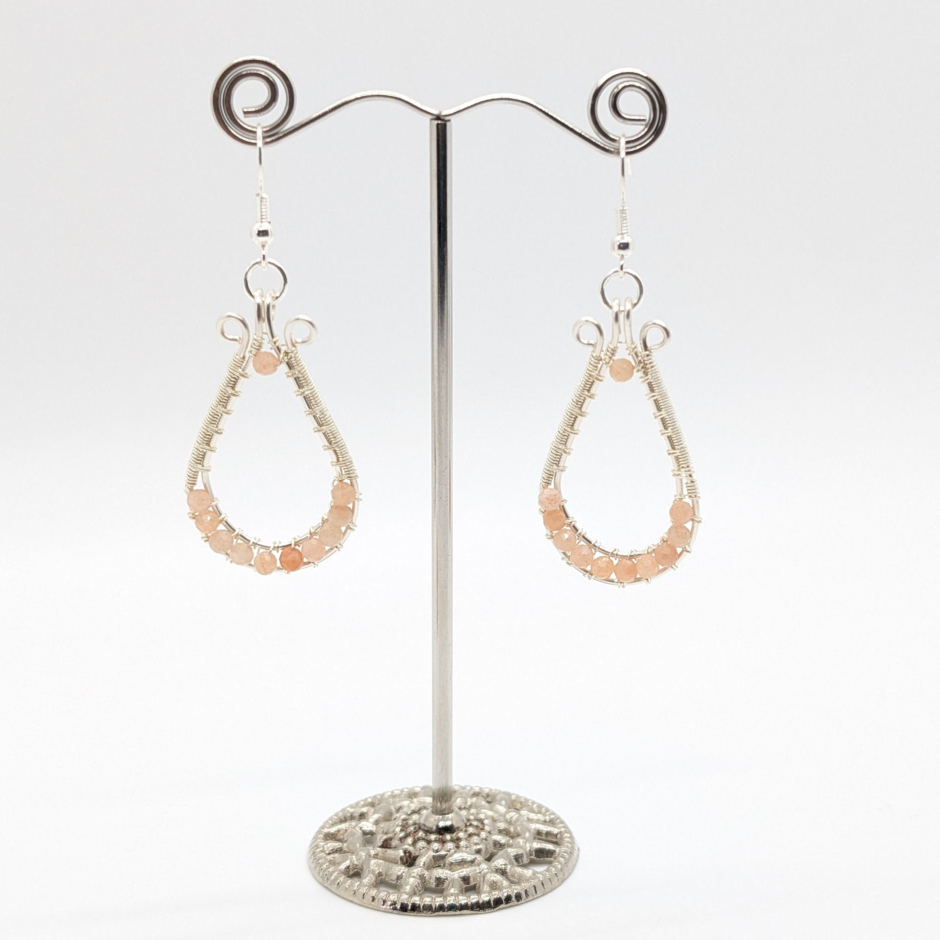 Channel Set Gemstone Teardrop Earrings