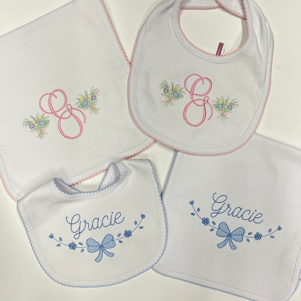 Thumbnail: Picot Trim Baby Burp Cloth