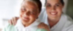 Volunteer visiting elderly client