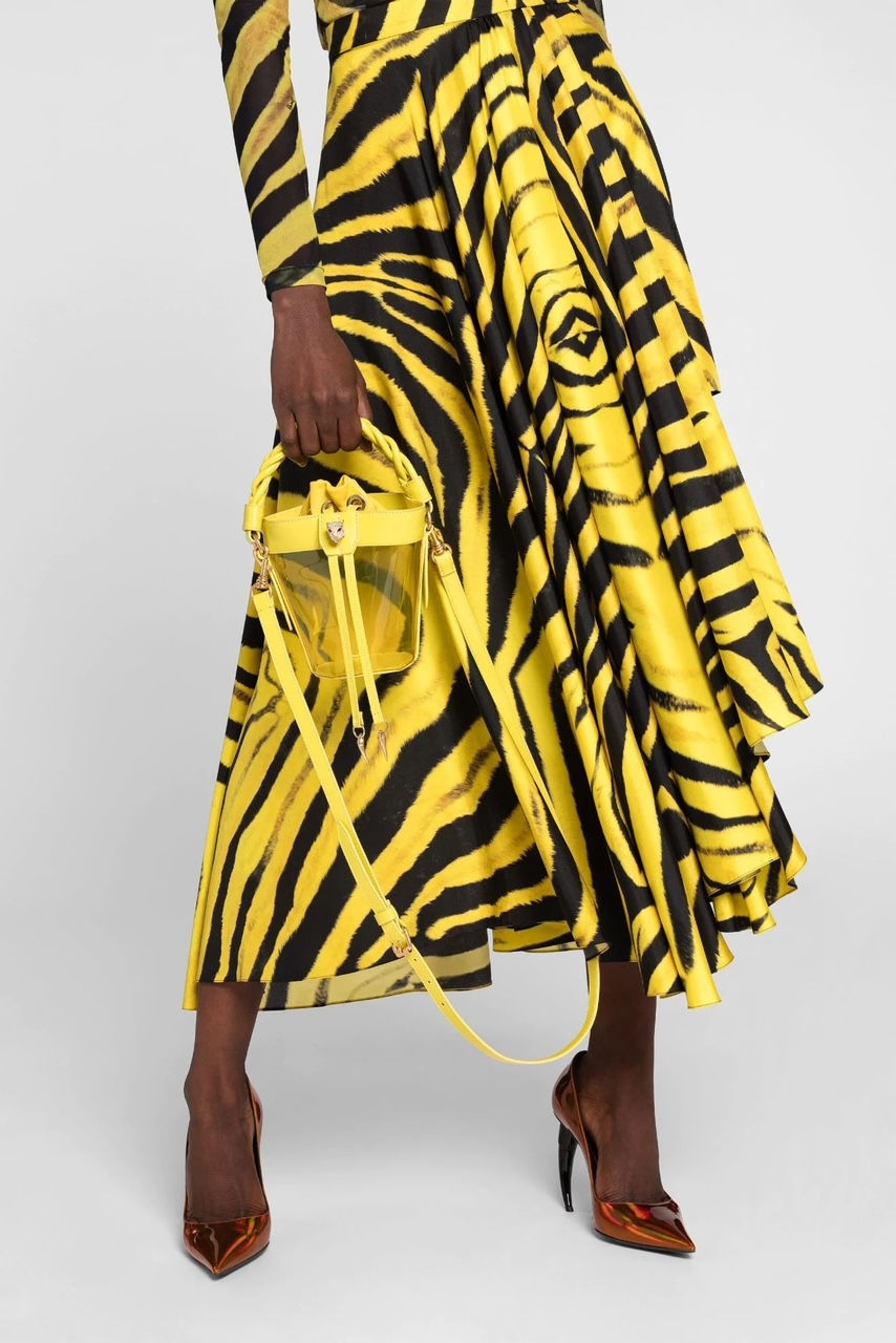 Thumbnail: Roberto Cavalli Crystal Embellished Panther Head Bucket Bag