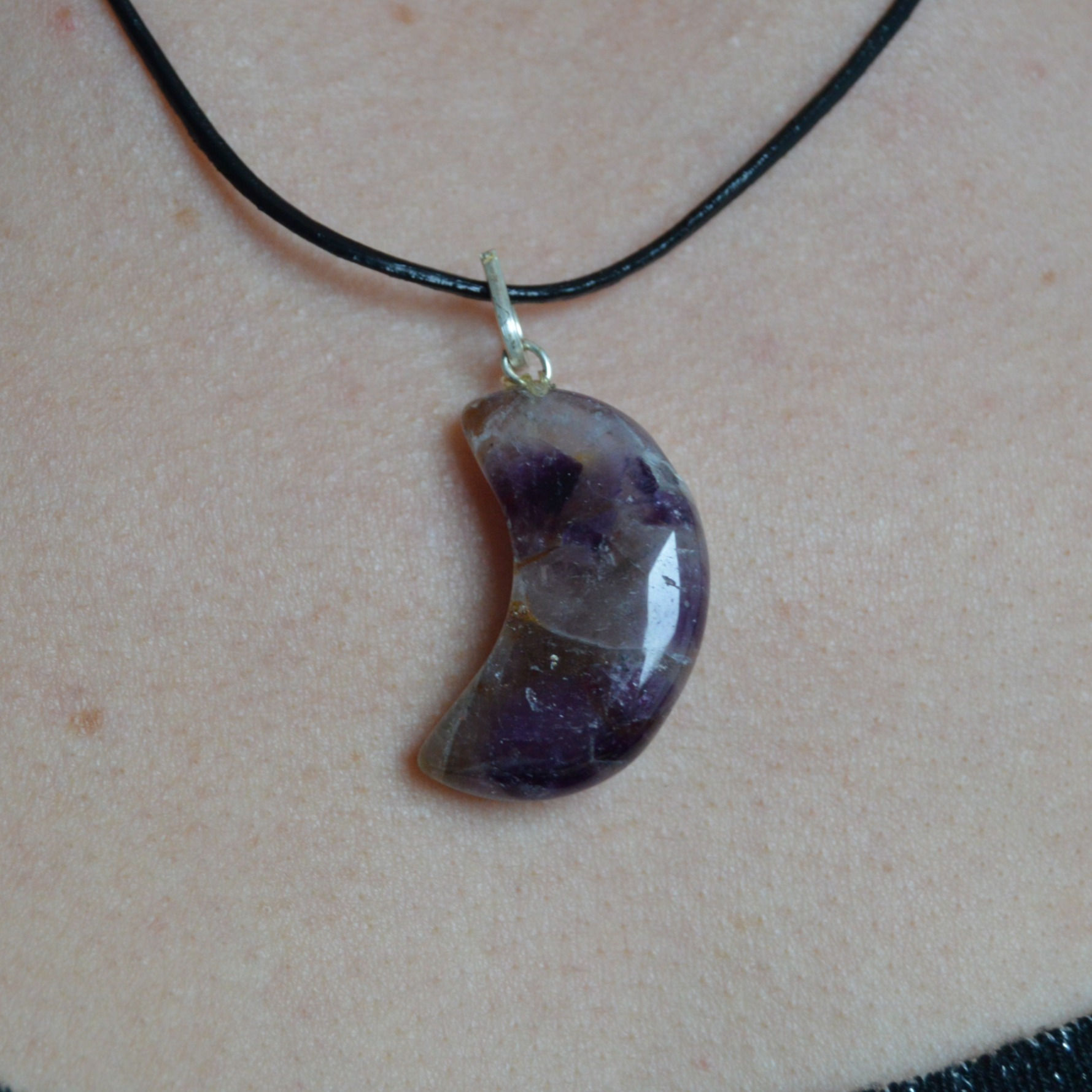 Pendentif Lune Améthyste