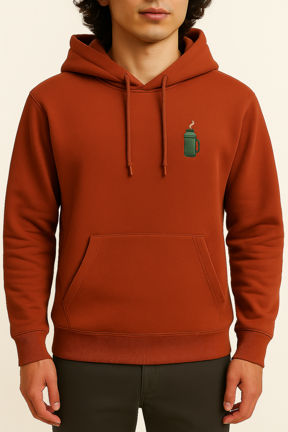 Termos Nakışlı Hoodie - Kiremit