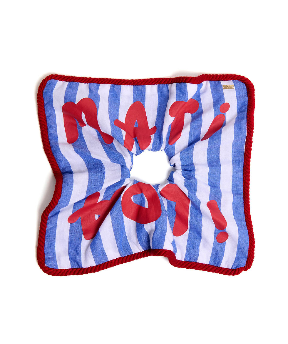 Thumbnail: Scrunchie Quadrado Mati Azul 