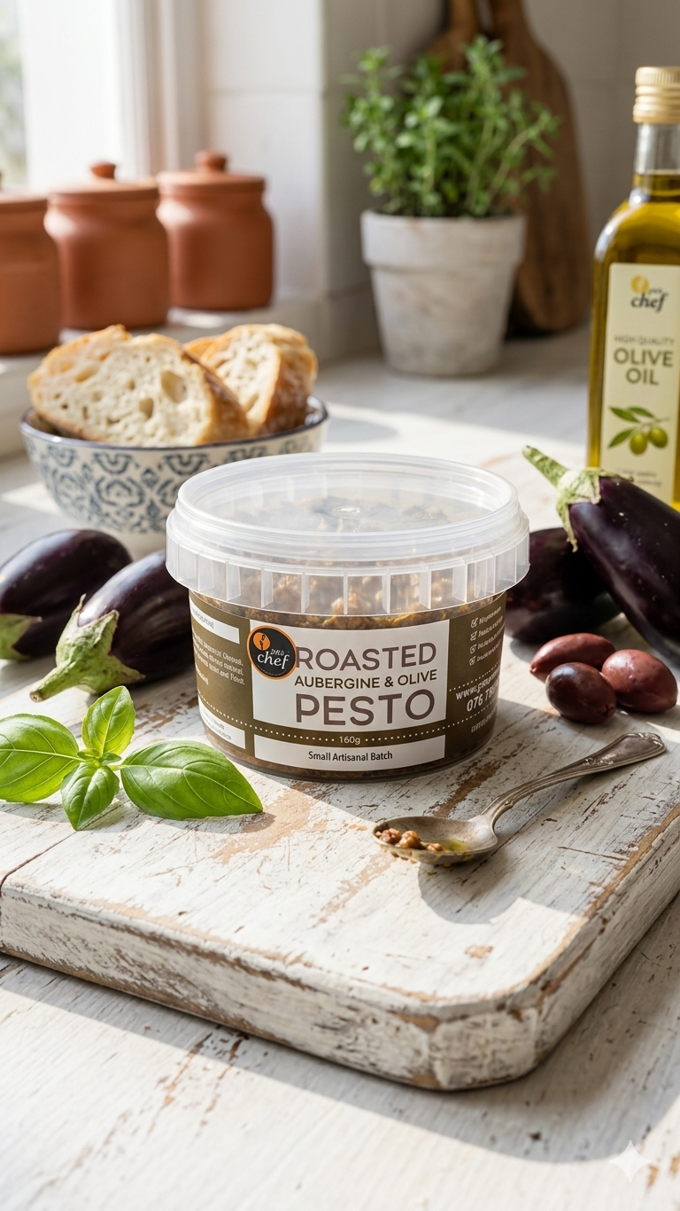 Roasted Aubergine & Olive pesto
