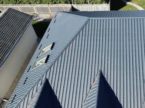 Weather-resistant metal roof on Stoney Creek home