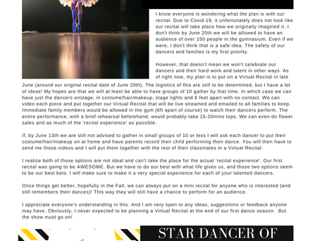 Studio Newsletter- May 2020