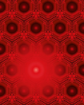 Serail-2-Vector-Graphic-Red-Hexagonal-Geometric-Pattern-High-Gloss-Heidi-Popovic