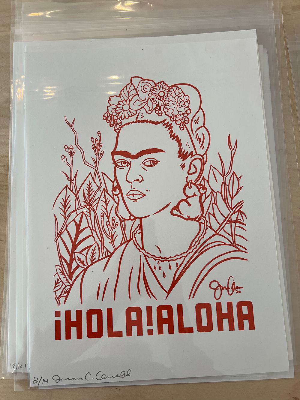 Frida with yellow bears Screenprint