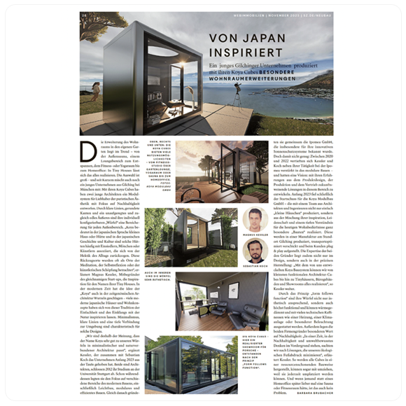 KOYA Cubes in the Süddeutsche Zeitung: Revolutionary living space extension in focus