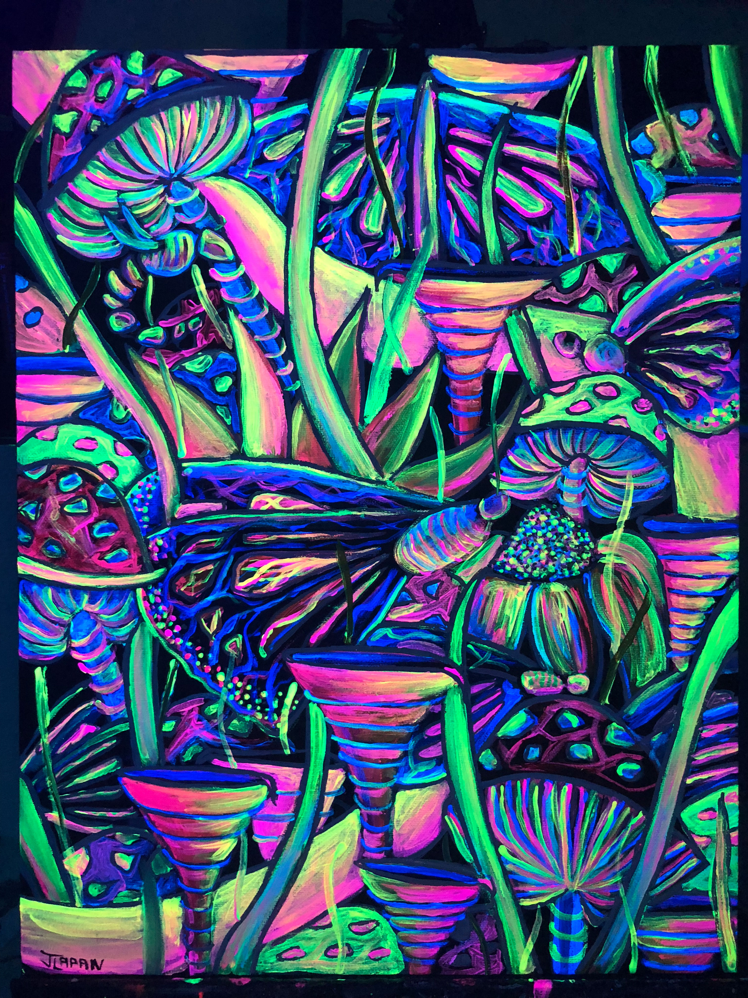 Butterfly nature scene ( blacklight-reactive) 