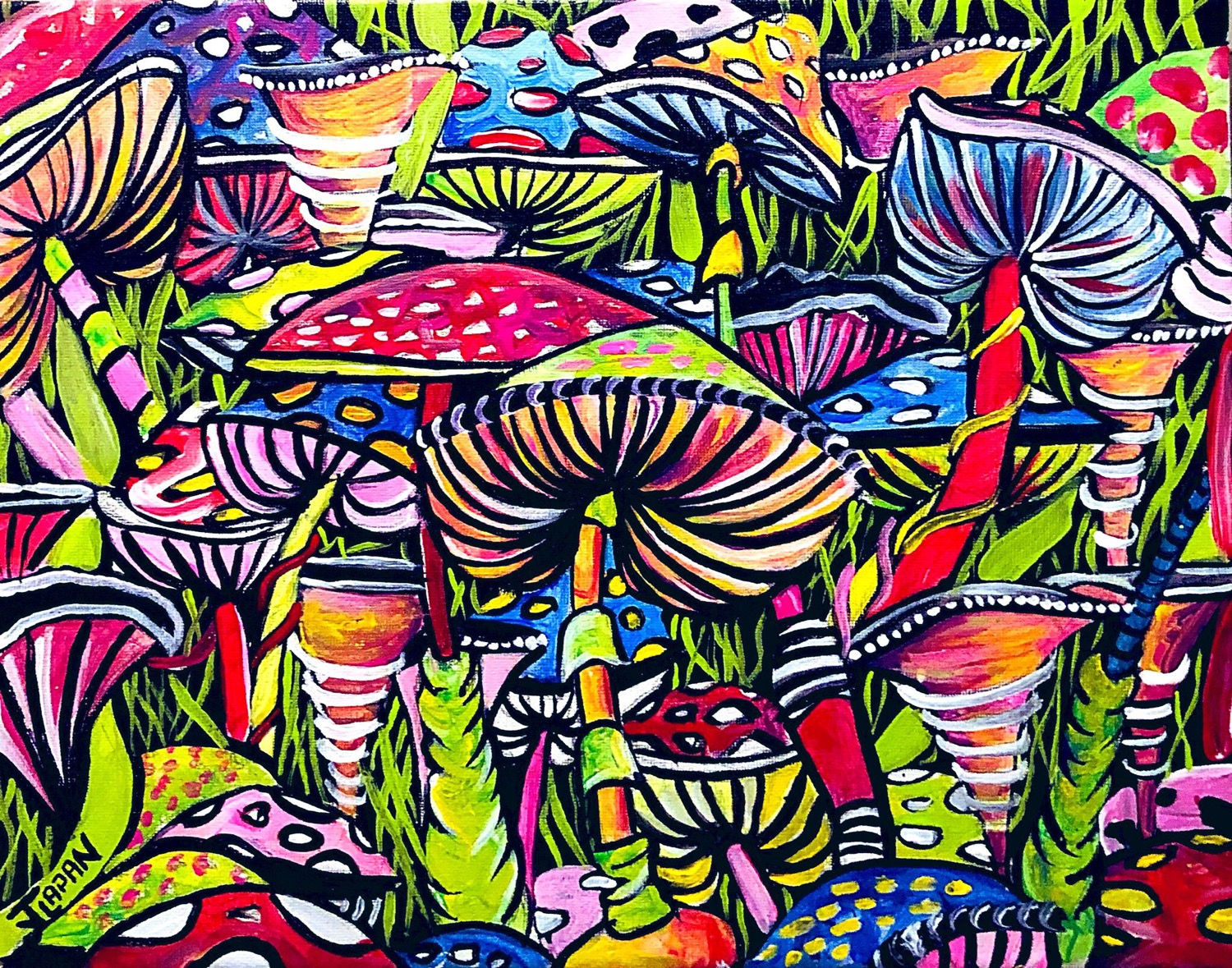 Mushroom field- Original Canvas