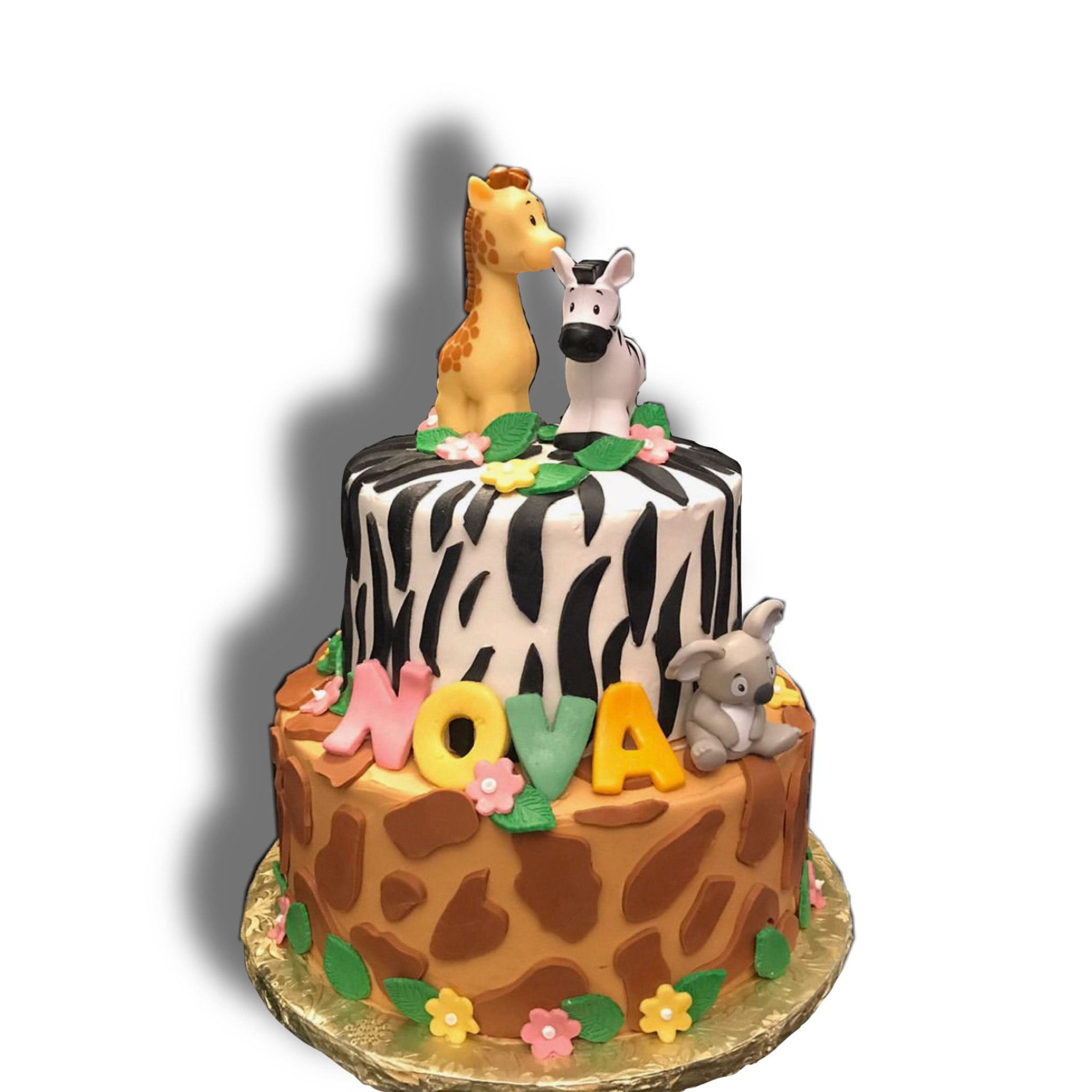 Safari Print Two Tiered Cake