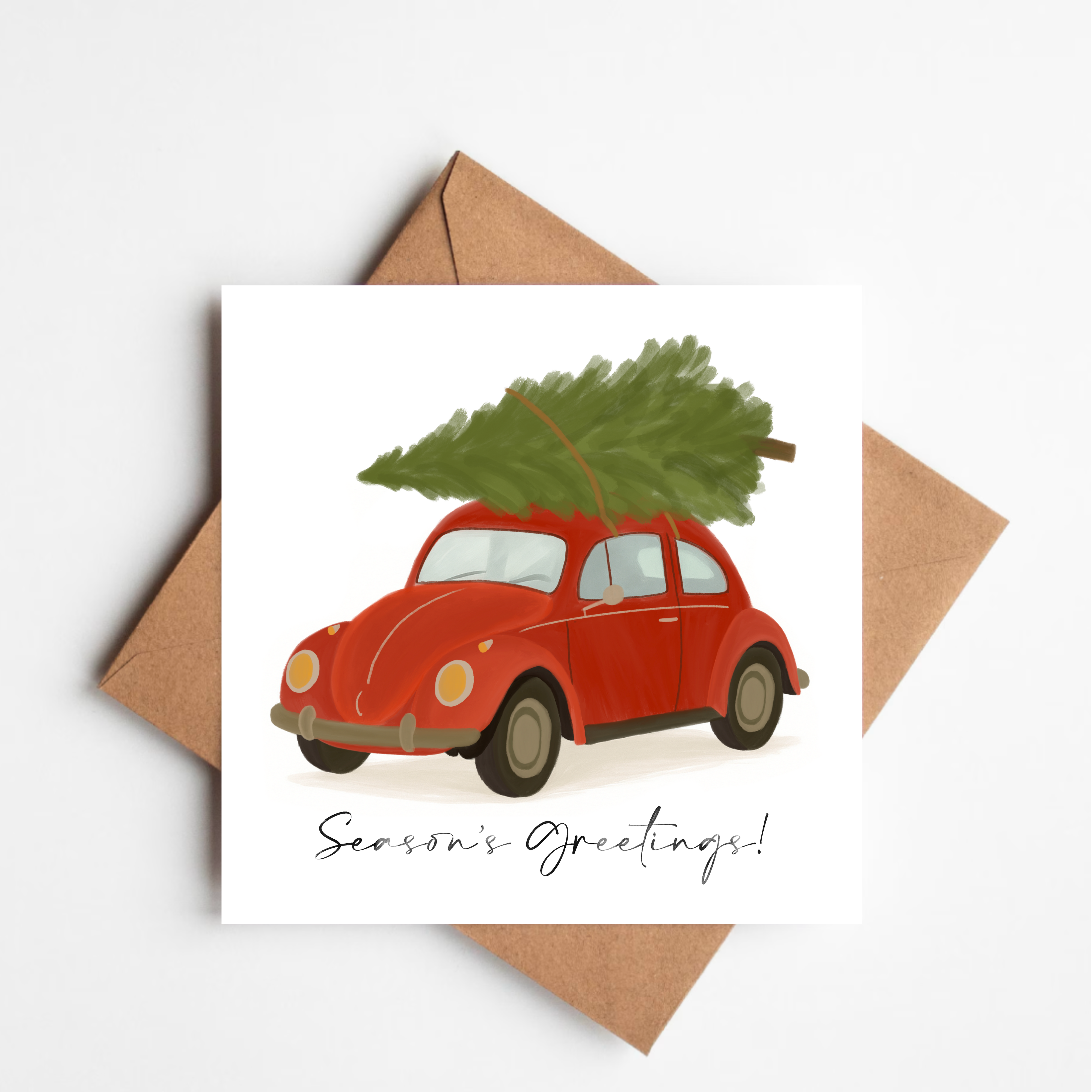 Christmas Card - Car and Tree