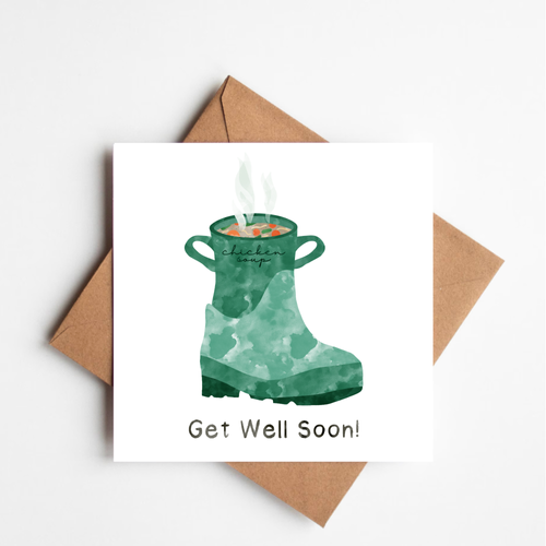 Chicken Soup Get Well Soon Card The Kaard Studio