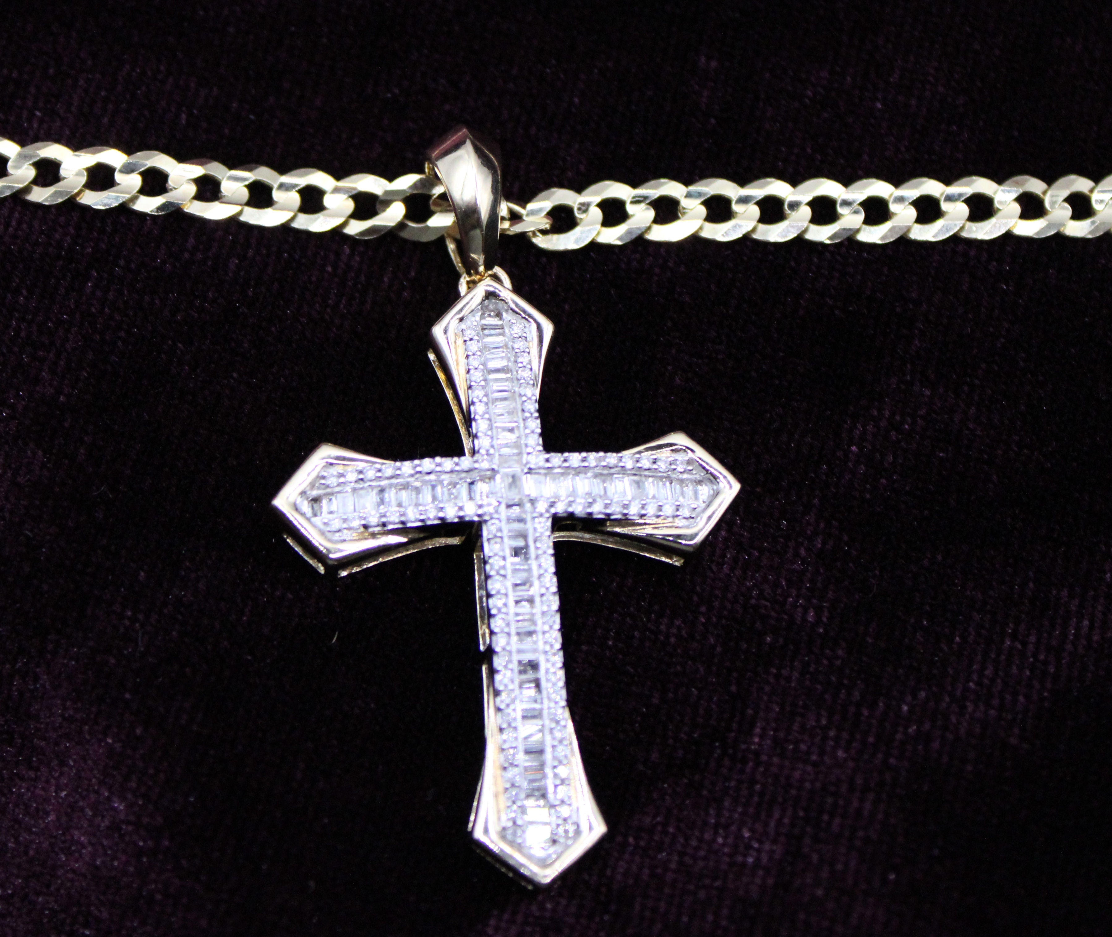 Diamond Cross Necklace and Chain